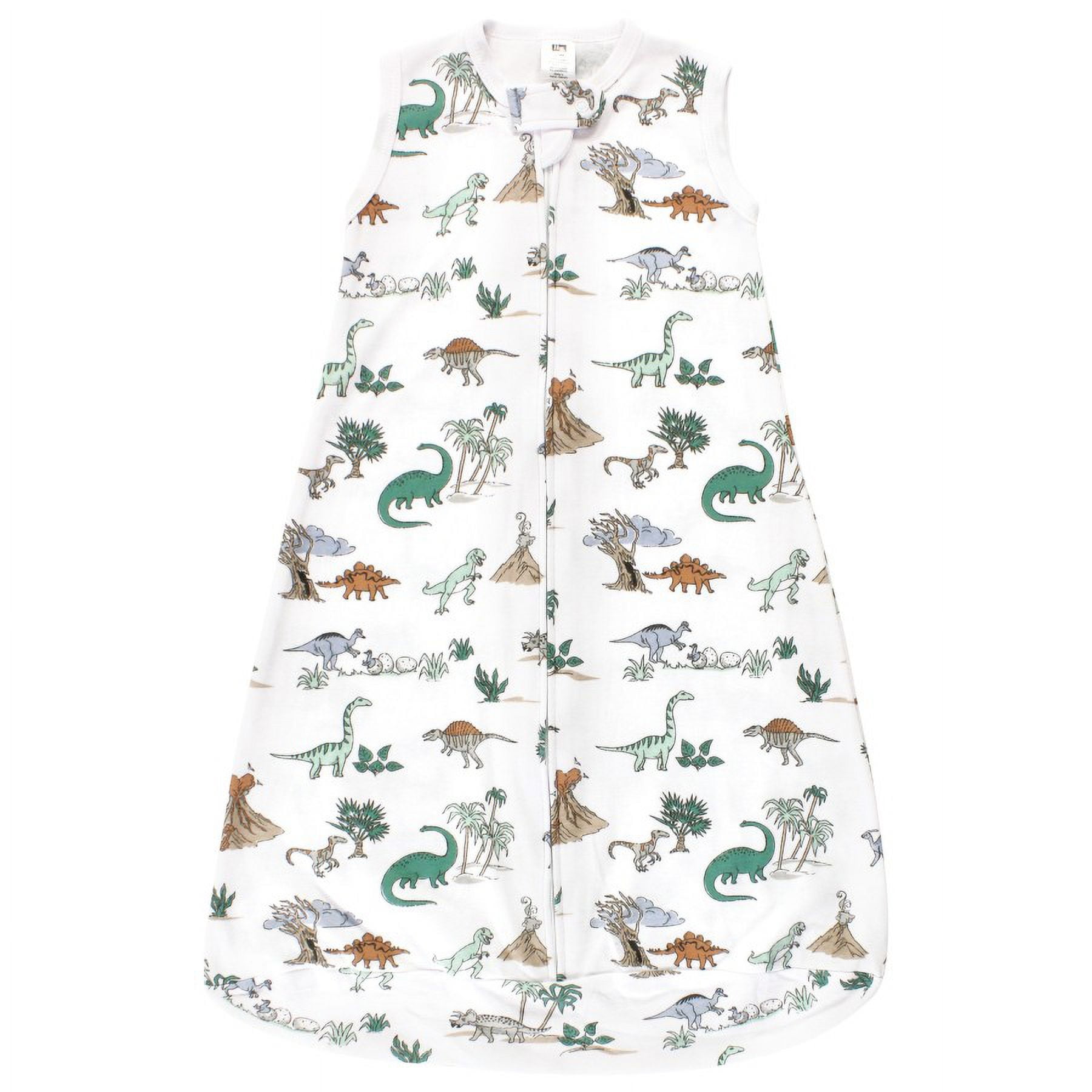 Hudson Baby Cotton Long-Sleeve Wearable Sleeping Bag, Sack, Blanket, Boy Dino World Sleeveless, 18-24 Months