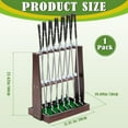thumbnail image 3 of Golf Club Rack Wooden Golf Putter Stand Holder Indoor Display Rack Holds 13 Clubs and 20 Golf Balls for Club Home Golf Simulators, Brown, 3 of 6