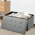 thumbnail image 3 of Costway 31.5''Fabric Foldable Storage Ottoman Toy Chest W/Removable Storage Bin Grey, 3 of 11