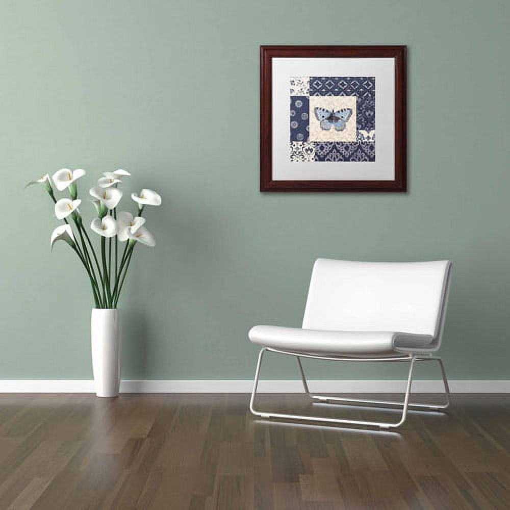 Trademark Fine Art "Indigo Nature II" Canvas Art by Daphne Brissonnet, White Matte, Wood Frame