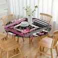 thumbnail image 3 of Pioneer Flower Floral Print Pattern Round Fitted Tablecloth with Elastic Edge,Dining Table Cover Waterproof,Outdoor Round Tablecloth for Camping,Dining,Indoor and Outdoor, 3 of 7