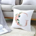 thumbnail image 6 of Throw Pillow Covers Alphabet Decorative Pillow Cases Letter Flowers Cushion Covers 18 x 18 Inch Square Pillow Protectors for Sofa Couch Bedroom Car Chair Home Decor, 6 of 8