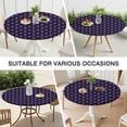 thumbnail image 7 of Dark Purple Cartoon Unicorn Pattern Round Fitted Tablecloth with Elastic Edge,Dining Table Cover Waterproof,Outdoor Round Tablecloth for Camping,Dining,Indoor and Outdoor, 7 of 7