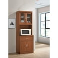 thumbnail image 2 of Hodedah Import 70 In Tall Top/Bottom Enclosed Kitchen Cabinet w/ Drawer, Cherry, 2 of 5