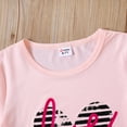 thumbnail image 4 of PatPat Summer Girls Clothes 2pcs Kid Girl Short Sleeve Graphic Tee and Leggings Outfits Set, Pink, 5-6 Years, 4 of 7