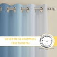 thumbnail image 6 of Blue Grey Ombre Kitchen Curtains Window Panels, Farmhouse Gradient Minimalist Insulated Window Treatment Curtain, Grommet Curtains for Bedroom/Living Room/Bathroom, 2 Piece 52"Wx63"L, 6 of 8