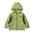 thumbnail image 2 of Viluyesy Boys Girls Jackets, Zip-Up Hooded Lightweight Long Sleeve Casual Windbreaker Outwear Green 3T, 2 of 5