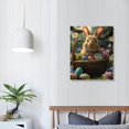 thumbnail image 4 of Nawypu Easter Bunny Holding A Basket of Easter Eggs Canvas Wall Art Easter Eggs Poster Modern Decorative Painting Picture for Living Room Bedroom Decor, 4 of 5