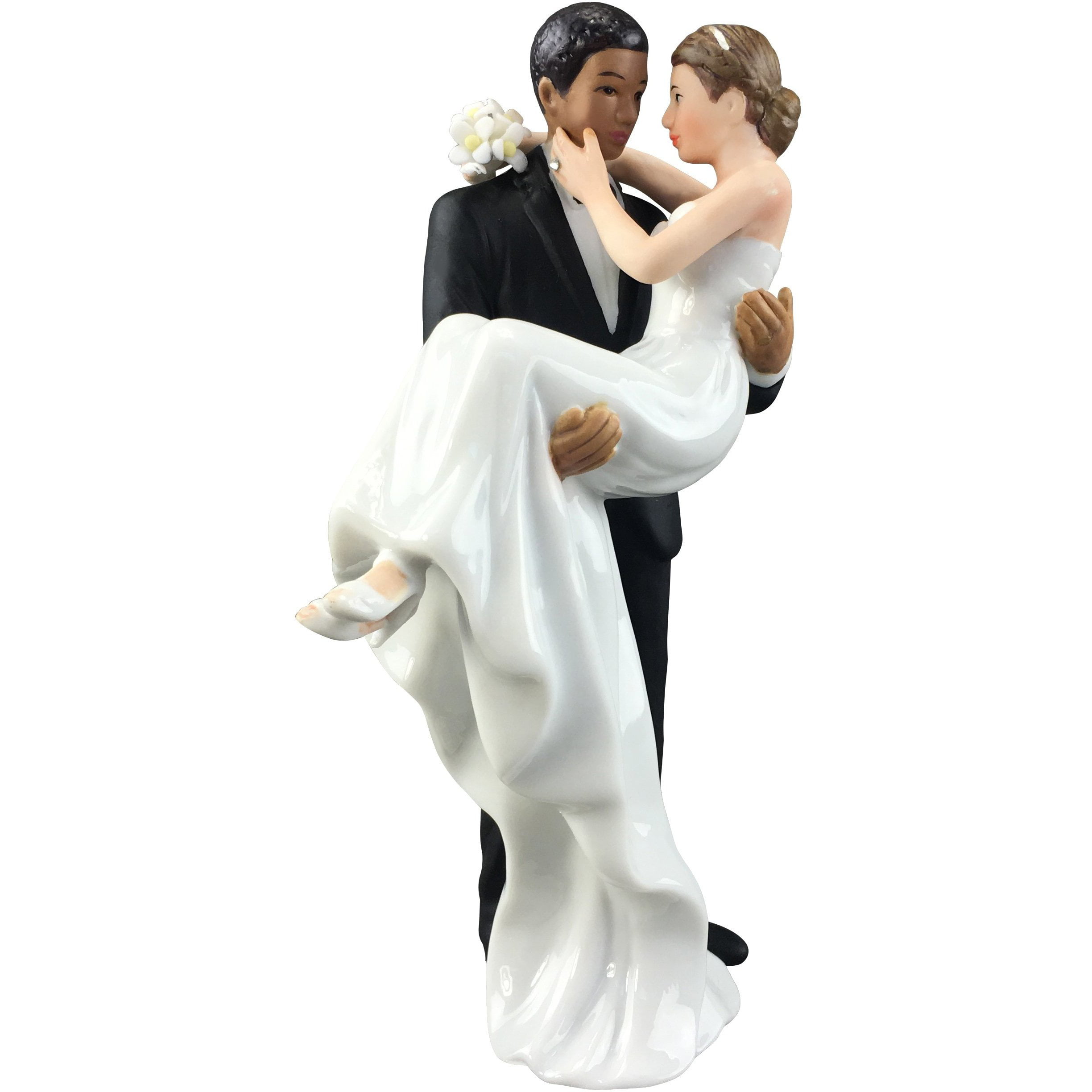 White Porcelain Bride & Groom wedding cake top 