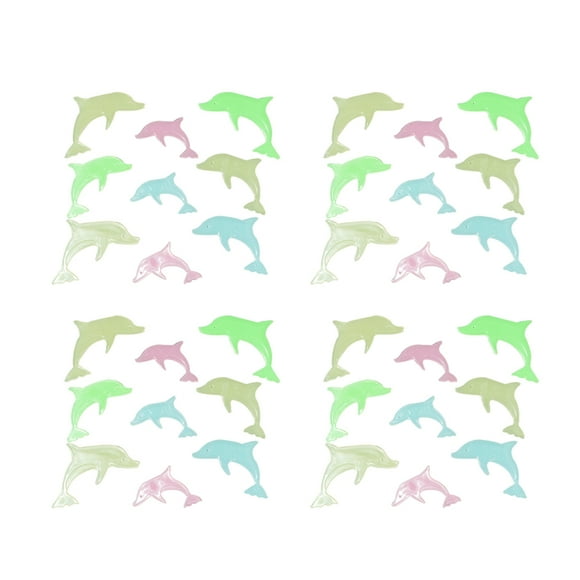 36pcs Dolphin Shape Luminous Wall Stickers Three-dimensional Fluorescent Color Wall Decoration for Home (Mixed Color)