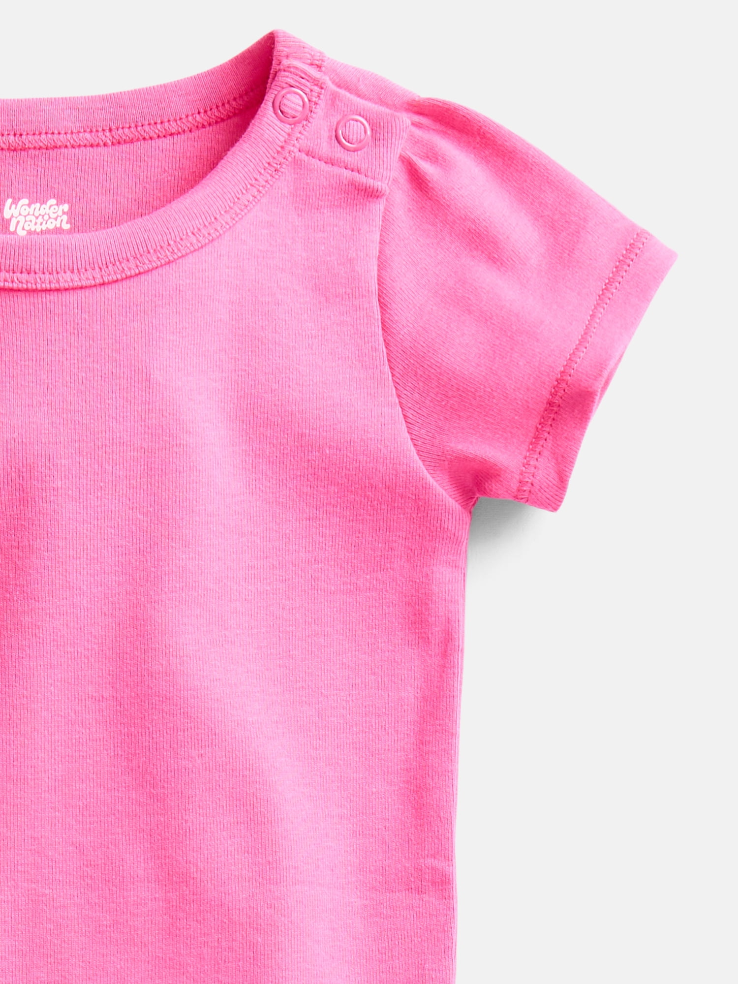 Wonder Nation Baby Girls Short Sleeve Bodysuits, 3-Pack, Sizes 0-24 Months