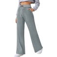 thumbnail image 3 of ERTUTUYI Women Casual Drawstring Elastic Waist Wide Legs Pants Sweatpants Gray XXL, 3 of 8