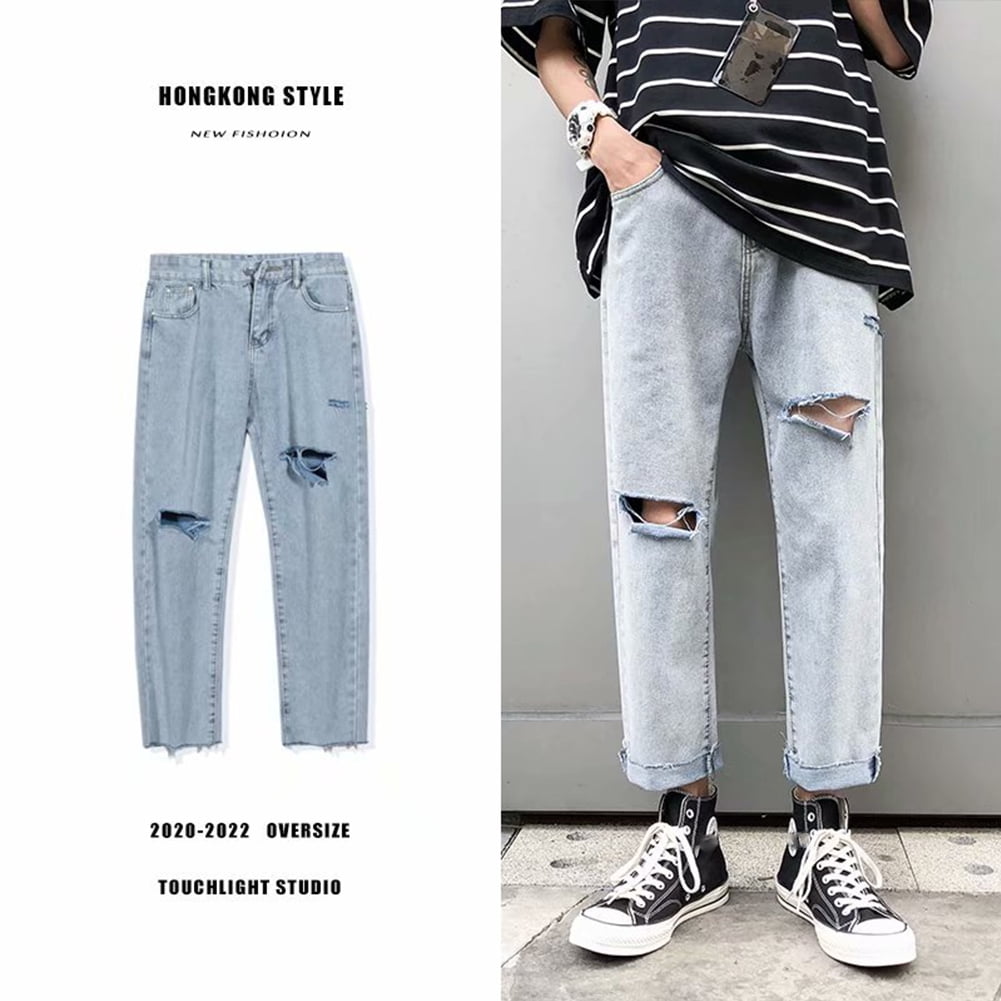 korean style men's jeans