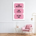 thumbnail image 2 of Stupell Industries She Believed Girl Power Tickets Canvas Wall Art, design by Lettered and Lined, 45 x 30, 2 of 7