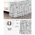 thumbnail image 4 of Pastoral Flowers Ruffle Bed Skirt Queen Size Retro Farmhouse Plant Adjustable Elastic Dust Bed Skirts Wrap Around Bedskirt Wrinkle Free Easy Fit with 18 Inch Drop, 4 of 8