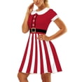 thumbnail image 1 of Mialoley Women's Dress, Christmas Style Pattern Short Sleeve Round Neck Dress, 1 of 7