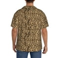 thumbnail image 7 of Goofa Leopard Print Brown Printed Men's Casual Short-sleeved Shirt,Lightweight Breathable Button-down,Summer Casual men's top,Versatile Fashion shirt-XX-Large, 7 of 7