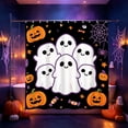 thumbnail image 6 of Lilixerw Halloween Shower Curtain Decoration, Cute Ghost Pumpkin Spider Printed Bath Curtain with 12 Hooks, for Bathroom, Shower Stall and Holiday Home Refresh, 70.87x70.87 inch, 6 of 6