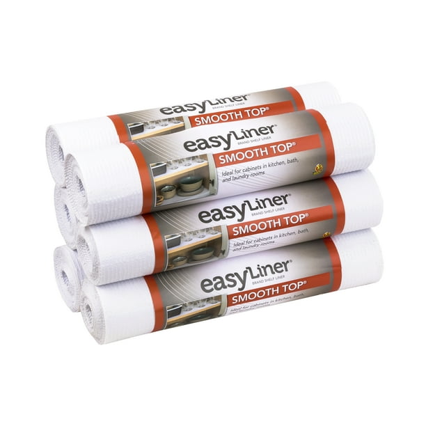 EasyLiner Smooth Top 12 In. x 10 Ft. Shelf Liner, White (6pk) Walmart
