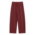 thumbnail image 3 of YODETEY Women's High Waist Drawstring Baggy Wide Leg Sweatpants,Women’s Wine,Size S-3XL, 3 of 8