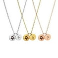thumbnail image 5 of Personalized Mother's Day Gift for Wife Mom Women's Stainless Steel Round Disc Necklace Paw Print Initial Gift for Fiancee Girlfriend Jewelry Name Necklace Free Gift Box Ship Next Day, 5 of 11