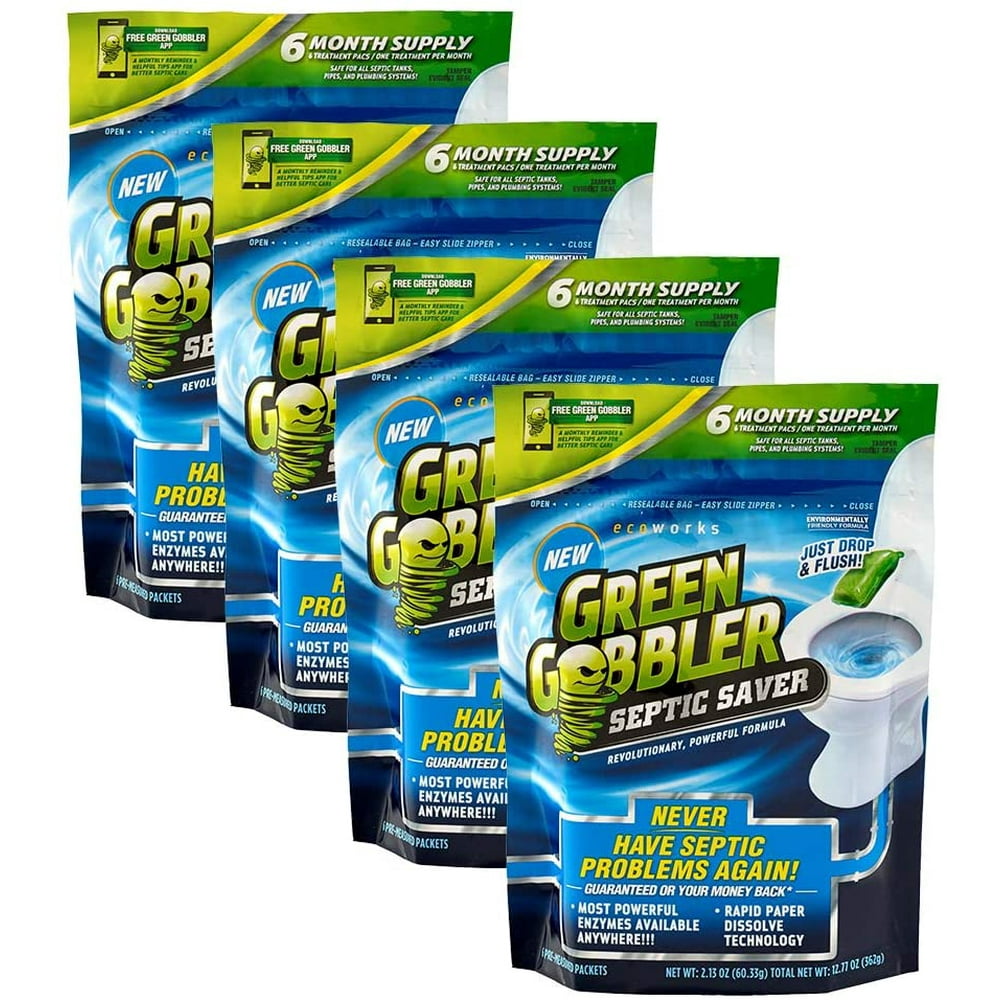 Green Gobbler Septic Saver Bacteria Enzyme Pacs (4 Pack)