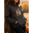 thumbnail image 4 of Spooky Cool Halloween Hoodie for Men and Women, Unisex Pullover Hooded Sweatshirt, Comfortable Cotton Poly Blend, Casual Seasonal Outfit, 4 of 5
