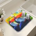 thumbnail image 7 of Ryvnso Flower Bird Oil Paint Dish Drying Mat for Kitchen Countertop 16x18 Small Dish Pad Drainer Rack Dish Sink Mats, 7 of 7