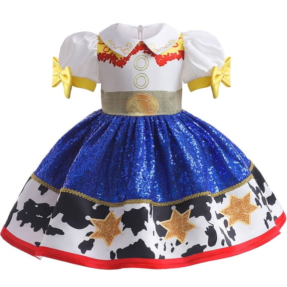 Toddler Girls Jessie Costume Princess Cowgirl Halloween Cosplay Dress Up Outfits