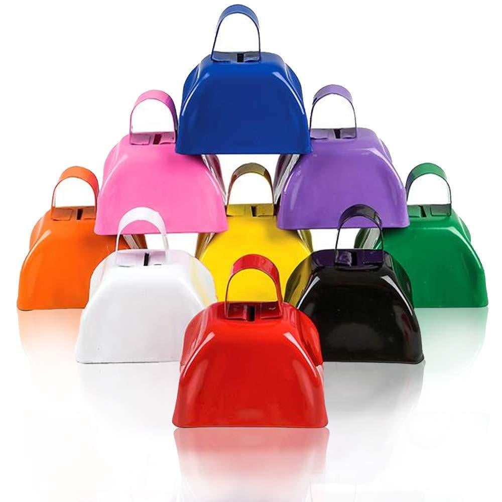 ArtCreativity 3 Inch Metal Cow Bell Noise Maker Pack of 12 Small