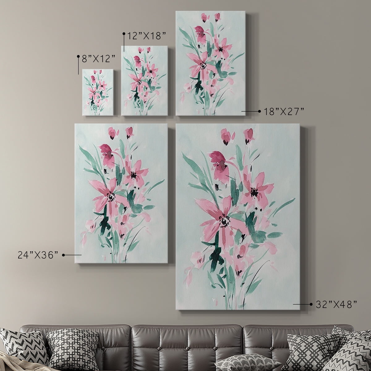 Posy Blooms II Premium Gallery Wrapped Canvas - Ready to Hang