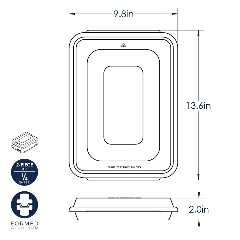 Nordic Ware Natural Aluminum Quarter Sheet with Lid, Silver