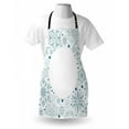 thumbnail image 3 of Teal and White Apron Christmas Themed Circular Composition with Different Ornamental Snowflakes, Unisex Kitchen Bib Apron with Adjustable Neck for Cooking Baking Gardening, Teal White, by Ambesonne, 3 of 3