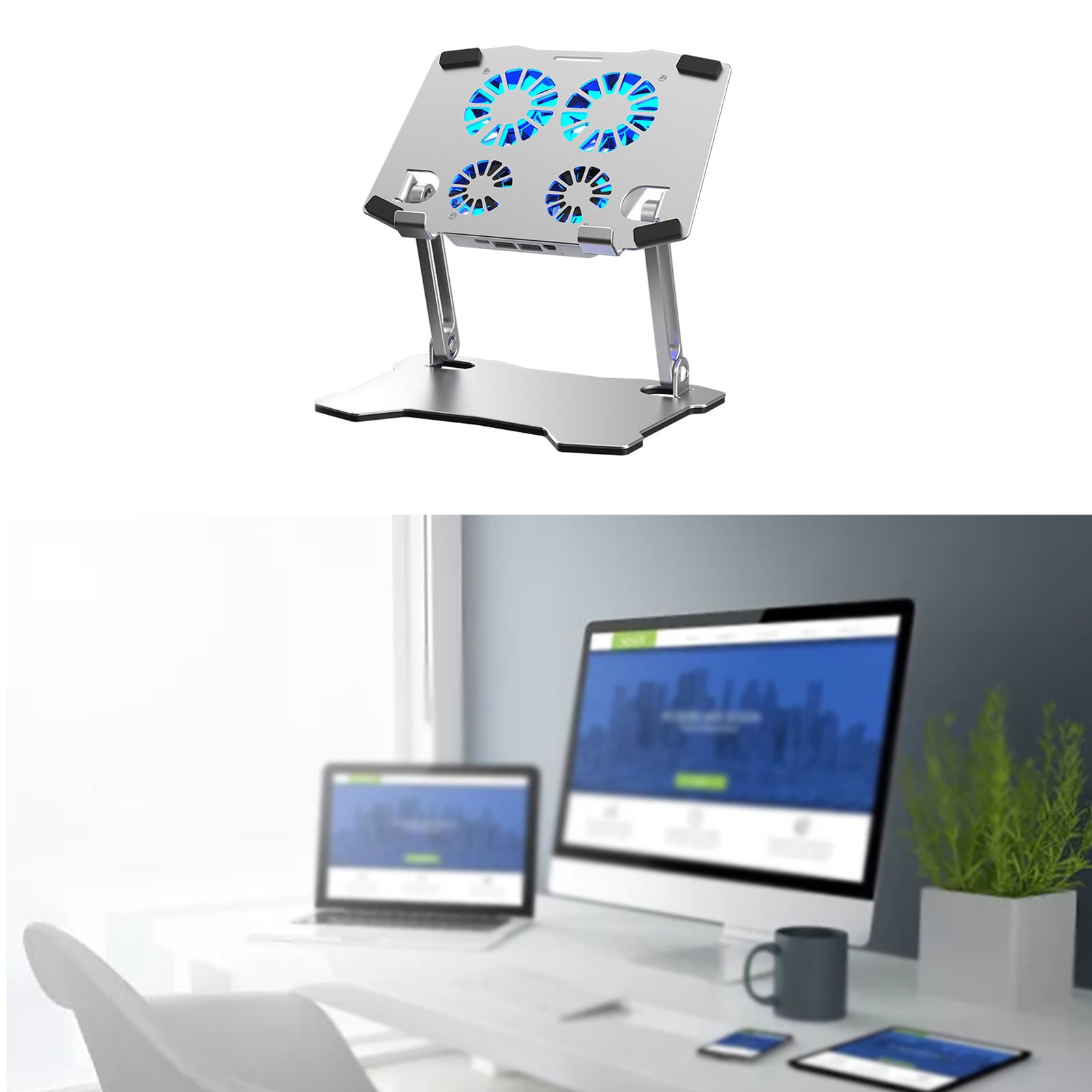 X16 Laptop Stand with High Efficiency Cooling and Adjustable Folding Design Notebook Holder Bracket Portable