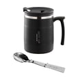 thumbnail image 4 of Taza de viaje de café con asa con tapa, vaso de café al vacío, taza aislada al vacío portátil para senderismo, Camping, hogar Negro Macarena Taza con aislamiento, 4 of 8