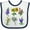 White and Navy, variant on Inktastic Group of Beautiful Wildflowers Boys or Girls Baby Bib