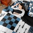 thumbnail image 4 of Feelyou Farmhouse Bear Animal Twin Bedding Sets 7-Piece, Blue Check Patchwork Bedding Comforter Set, Jungle Pine Tree Plant Reversible Sheet Sets, Lightweight Room Decor, 4 of 8