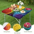 thumbnail image 4 of Colorful Tie Dye Circle Swirl Pattern Square Fitted Tablecloth with Elastic Edge,Square Table Cover,Washable Elastic Table Cover for Home Kitchen Party Decor 34"x34", 4 of 6
