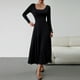 thumbnail image 4 of Vestido Vestido ajustado con cintura trasera, vestido informal largo liso para mujer, traje diario básico Cgtredaw Negro T XL para Mujer, 4 of 6