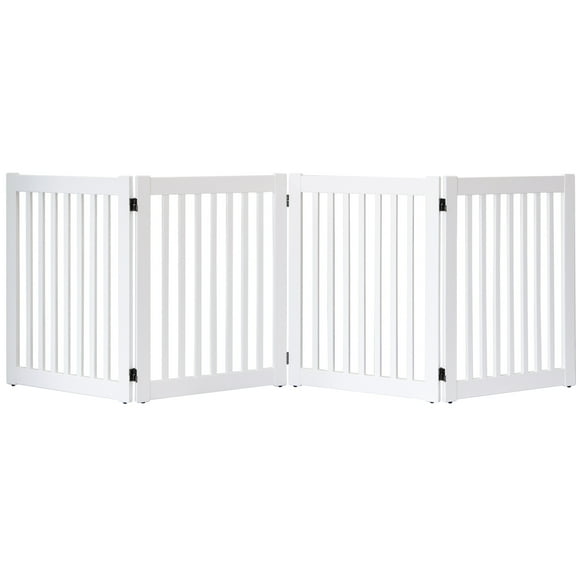 Dynamic Accents DA401 32 in. Highlander Series Solid Wood Pet Gate, White - 4 Panel