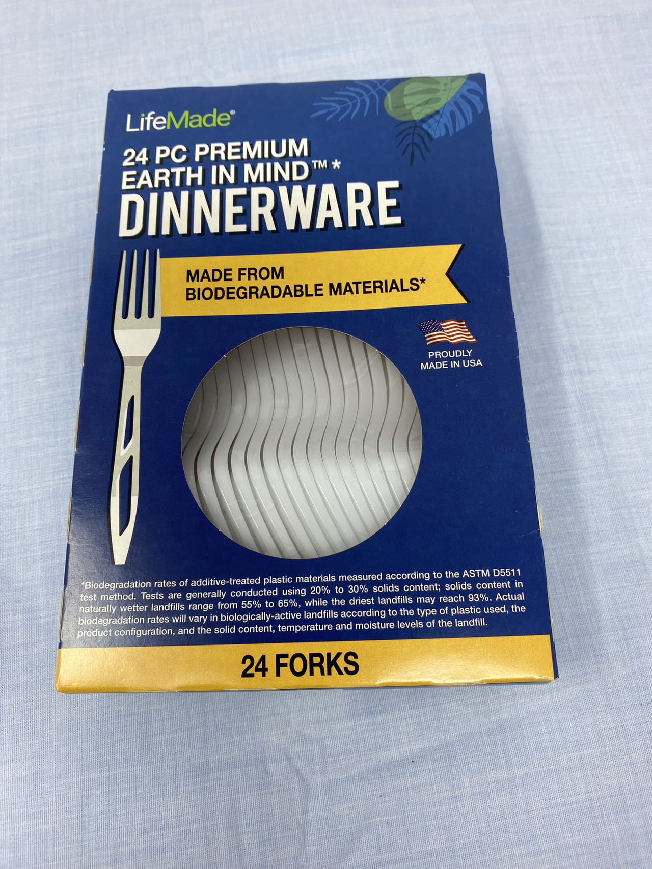 One case LifeMade Sustainable Forks Disposable Flatware Sets 24ct*24