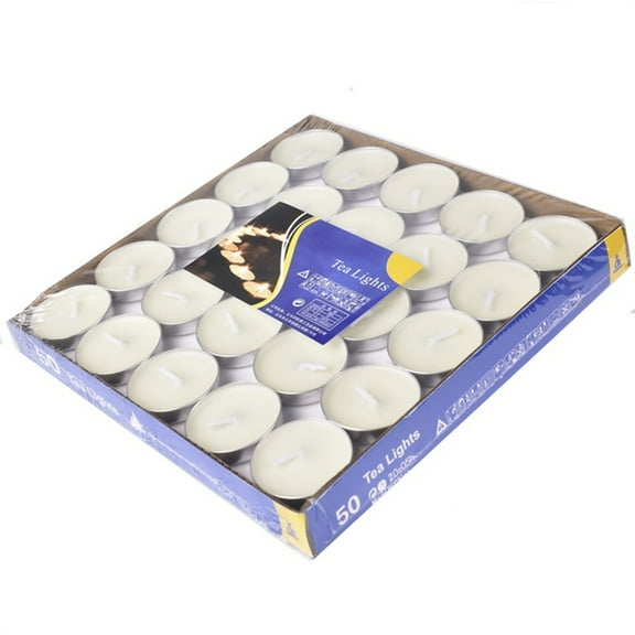 50 Pack Unscented Tea Lights Candles,2 Hour White Smokeless Tealight Candles,Bulk Votive Little Candles for Shabbat,Wedding,Parties,Birthdays,Anniversaries