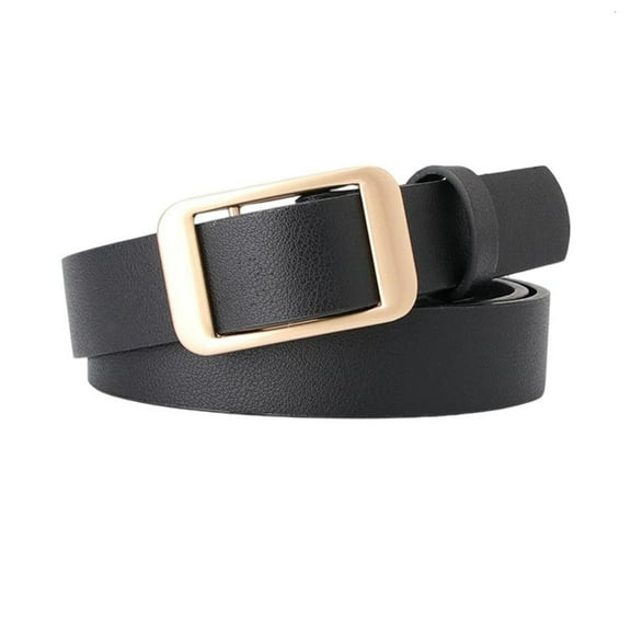 Weflink Thin Golden Buckles Waist Belt Flexible Synthetic Strap For Coats And Trousers