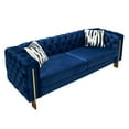 thumbnail image 3 of Chesterfield Modern Tufted Velvet Living Room Sofa, 84.25" Wide Blue Couch for Stylish Home Decor, 3 of 7
