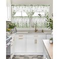 thumbnail image 4 of Light Green Eucalyptus Leaves Swag Kitchen Curtains Sets for Windows 24 Inch Length, Watercolor Spring Summer Botanical Short Window Curtain Swags Valances and Tiers 3 Piece Set for Cafe/Dining Room, 4 of 5