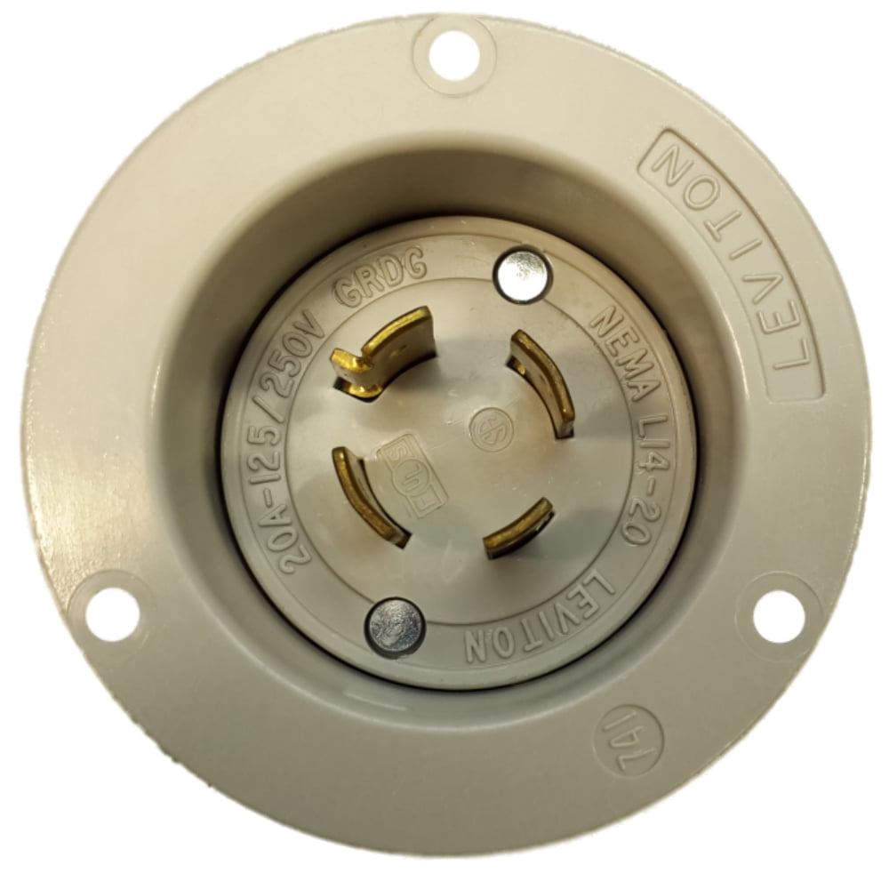 Leviton Gray L14-20P Locking Flanged Inlet Turn Twist Plug 20A 125/250V 2415-GY 