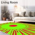 thumbnail image 2 of ODIKA 8'x10' Machine Washable Non-Slip Area Rug, Abstract Sunburst Radial Design with Starburst Center Motif High Traffic Rug with Pad, Green, 600970, 2 of 8