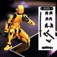 thumbnail image 6 of HYEASTR 3 PCS 3D Printed Action Figure 5.54-inch Dummy13/T13/Nova13, Full Body Mechanical Movable Toy, Multiple Accessories, Hand Painted Figure, Desk Decoration Pre-Assembled - Set D, 6 of 7