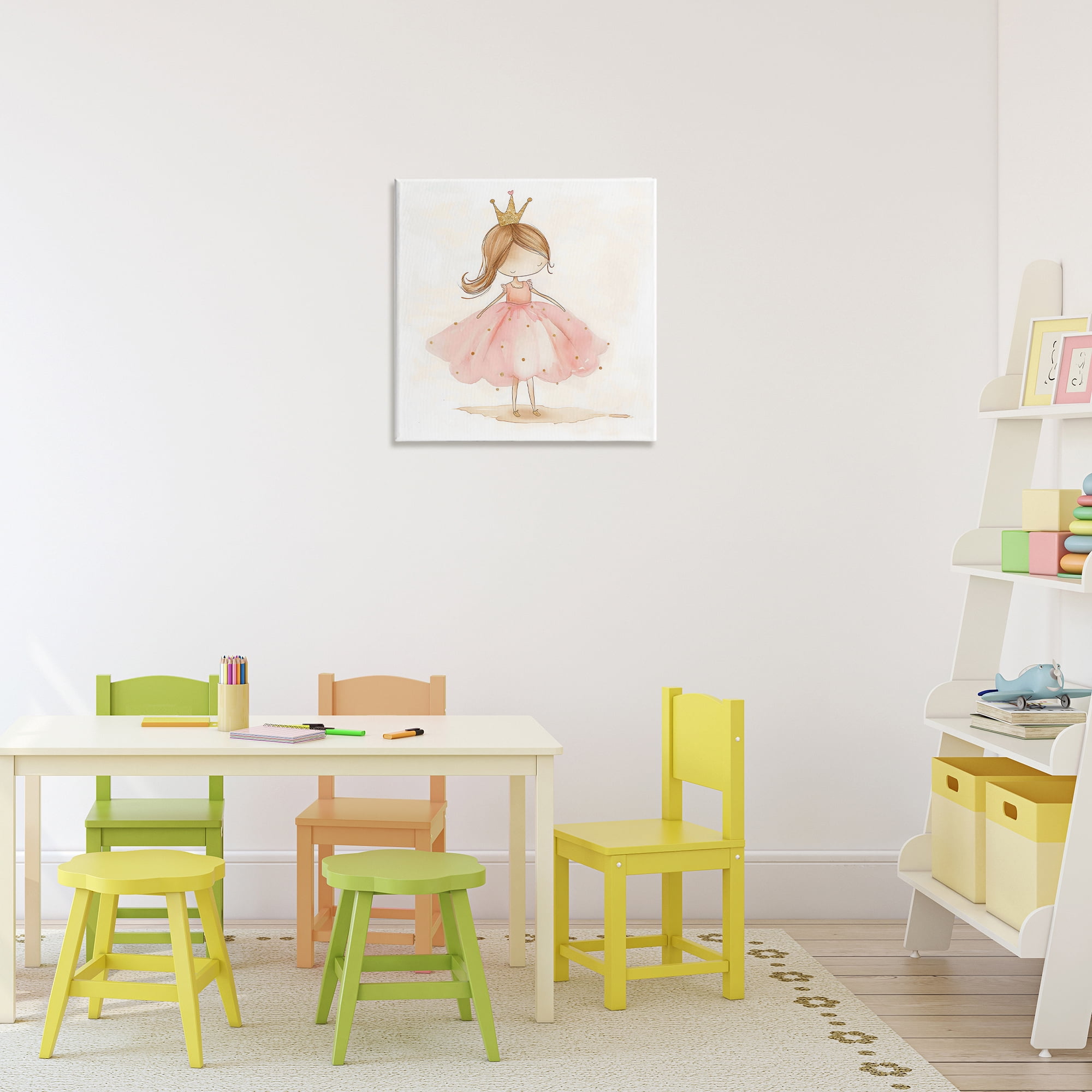 Stupell Industries Little Princess with Crown Canvas Wall Art, design by Creative Studio