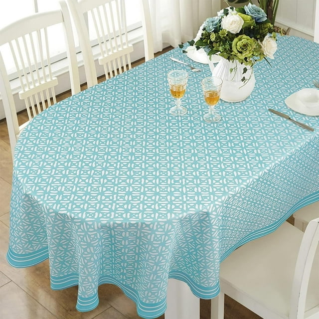 Nappe Ovale Vert Sauge 60x84 Po pour Table Ovale Nappe Imperméable pour Salle à Manger Nappe Intérieure Extérieure